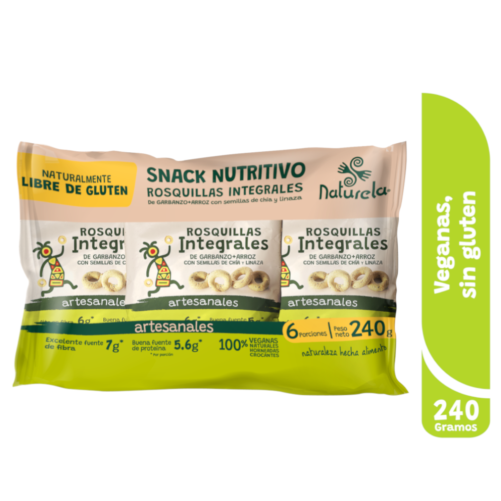 Rosquillas Integrales Snack Naturela 6 Unidades 240Gr | SuperBooM